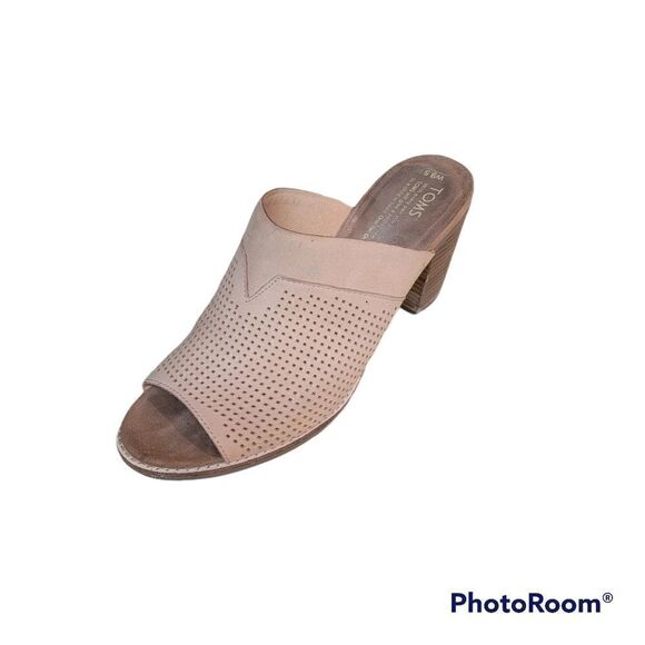 TOMS Majorca Sandstorm Leather Heel Mule Sandal. Size 9.5. - Picture 1 of 7